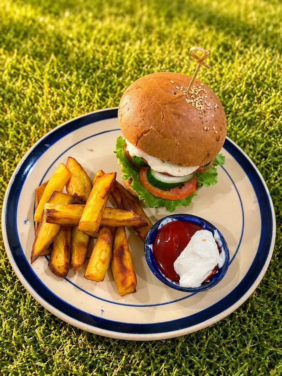 Ham & cheese burger