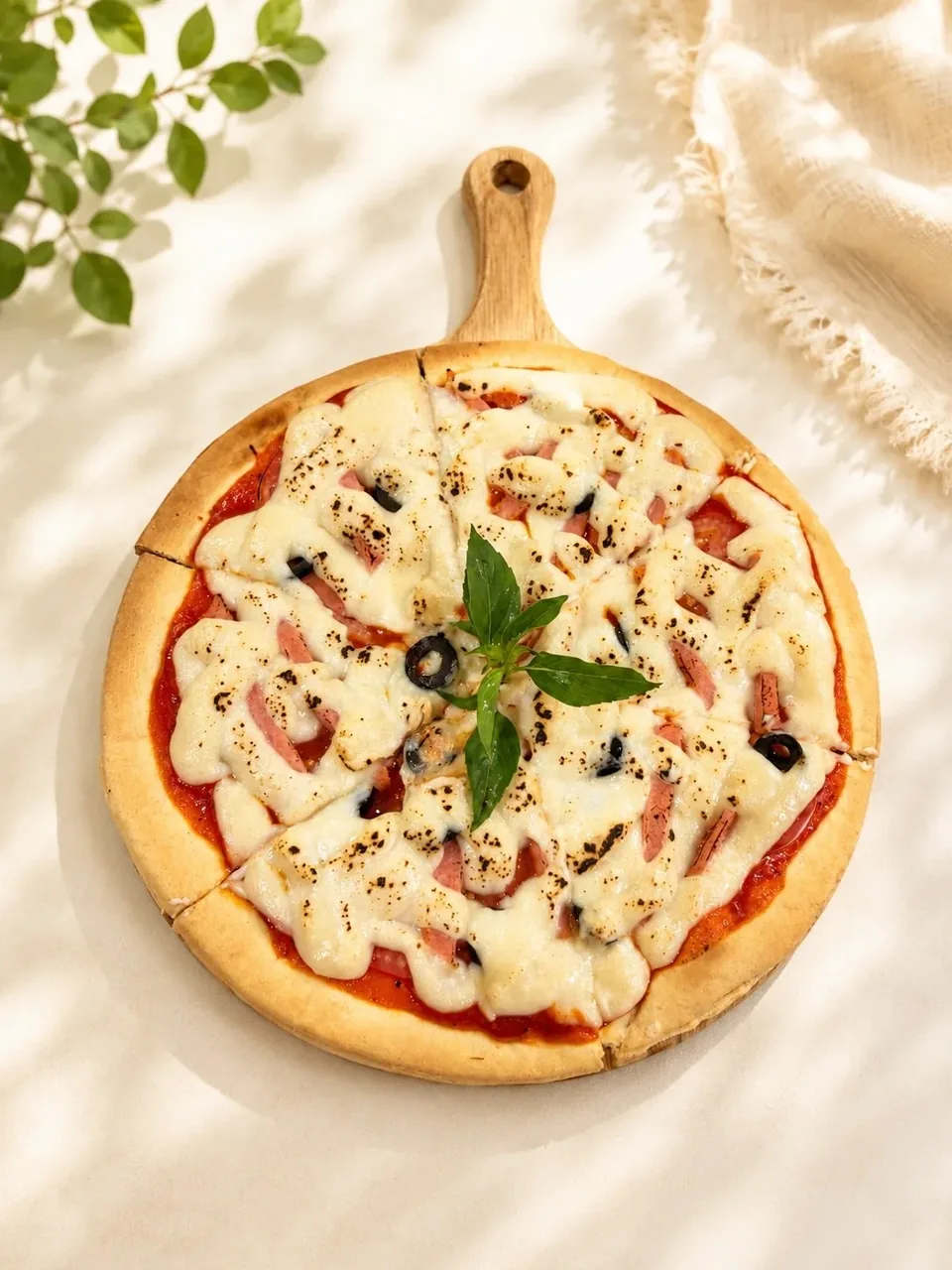 Ham & cheese pizza